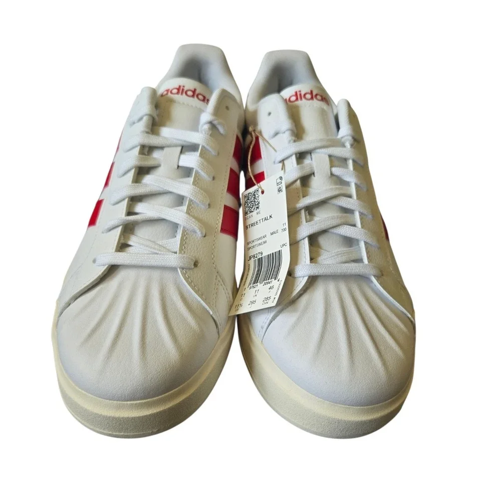 Adidas Streettalk Shoes White Red Stripes Men's Size 11.5 Sneakers JP8279 NIB
